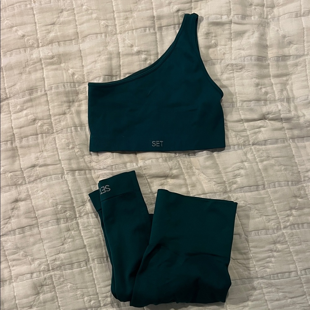 SET Active One-Shoulder Sports Bra and Leggings